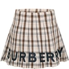 BURBERRY BEIGE SKIRT FOR GIRL WITH ICONIC CHECKS,8045418