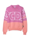 GCDS MINI TWO-TONE LILAC AND PINK TEEN SWEATER,028668 071T
