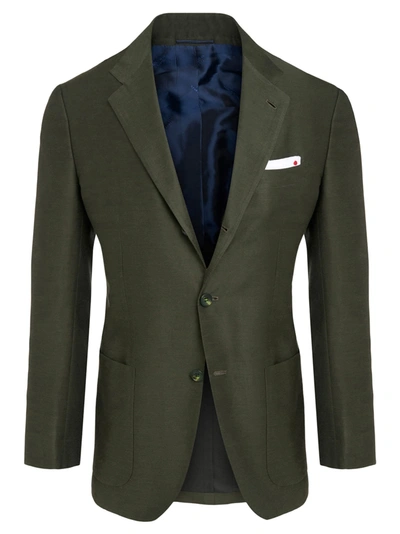 Kiton Jacket Cotton In Green
