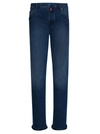 Kiton Trousers Cotton In Indigo