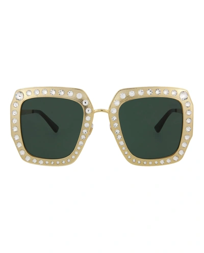 Gucci Square-frame Sunglassses In Gold