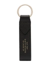 Smythson Panama Leather Strap Keyring In Schwarz