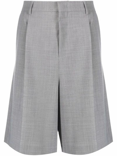 A Better Mistake Pressed-crease Knee-length Tailored Shorts In Grau