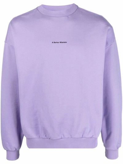 A Better Mistake Essential Logo-print Sweatshirt In Violett