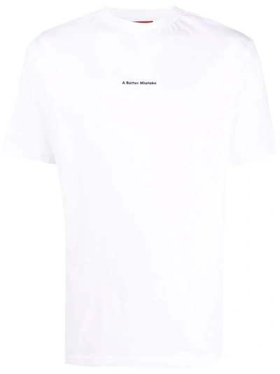 A Better Mistake Essential Slogan-print T-shirt In White