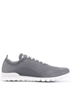 Kiton Grey Knitted Upper Low-top Sneakers