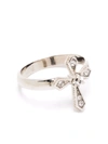Dolce & Gabbana Crystal-embellished Cross Ring In Silber
