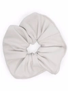 Manokhi Textured Leather Scrunchie In Weiss