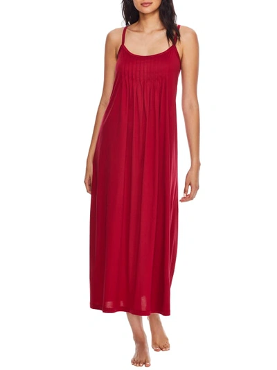 Hanro Juliet Pleated Long Spaghetti Gown In Lucky Charm