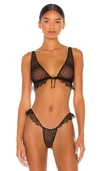 Only Hearts Side Ruffle Bralette In Black