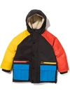Stella Mccartney Colour-block Puffer Coat In Black