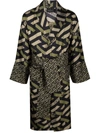 VERSACE LA GRECA MONOGRAM SILK ROBE