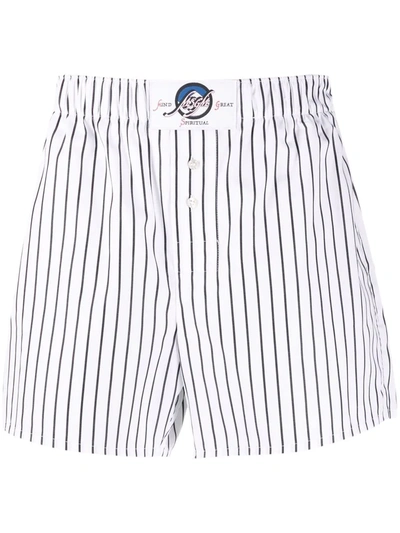 Msgm Logo-patch Striped Boxers In White