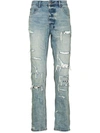 Ksubi Chitch Nowhere Authentic Trashed Jean Light Blue In Blue