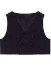 Dolce & Gabbana Double-breasted Wool Waistcoat In Black