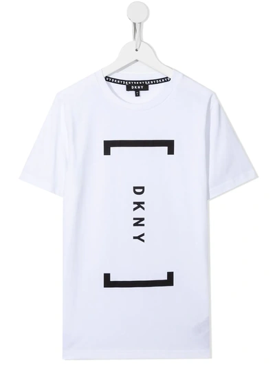 Dkny Teen Logo-print Cotton T-shirt In White