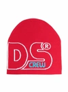 Gcds Logo-knit Beanie Hat In Red