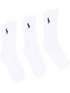 POLO RALPH LAUREN EMBROIDERED-MOTIF RIBBED-KNIT SOCKS