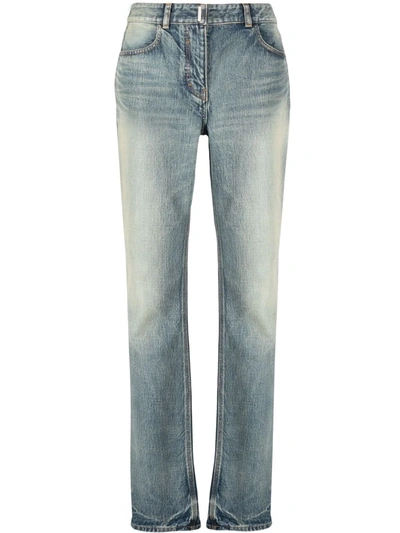 Givenchy Stonewashed Straight-leg Jeans In Medium Blue