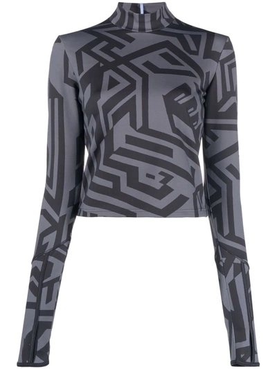 Mcq By Alexander Mcqueen Geometric-print Top In Black