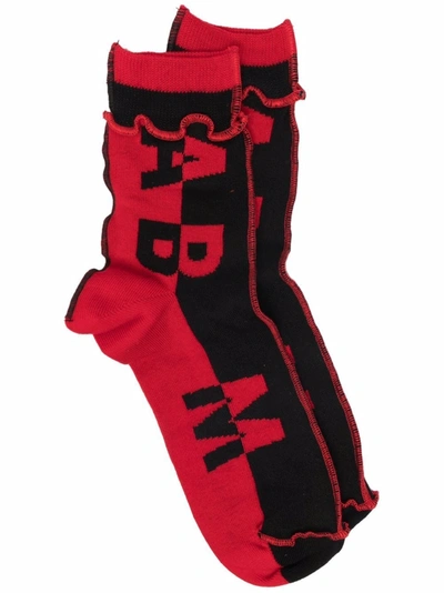 A Better Mistake Two-tone Reversed Acronym Socks In Black
