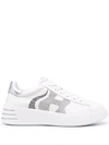 Hogan Glitter-detail Rebel Sneakers In Silver,white