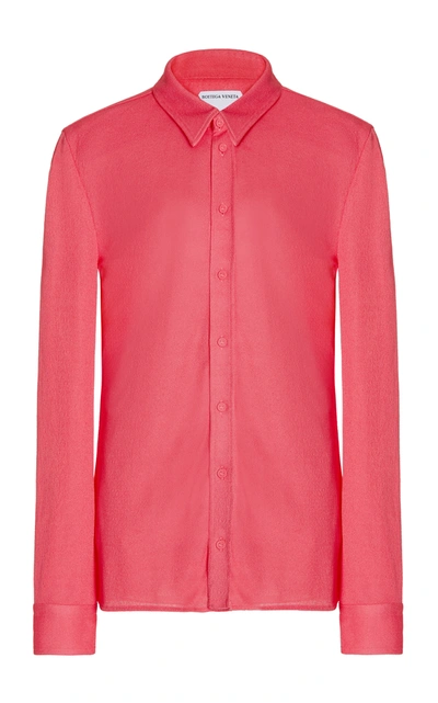 Bottega Veneta Collared Jersey Sable Shirt In Pink