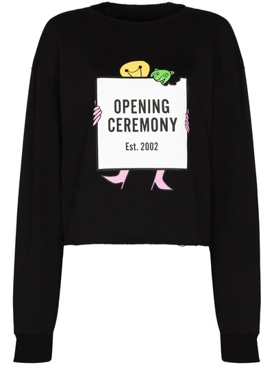 Opening Ceremony Light Bulb Box Logo Print Hoodie In Black