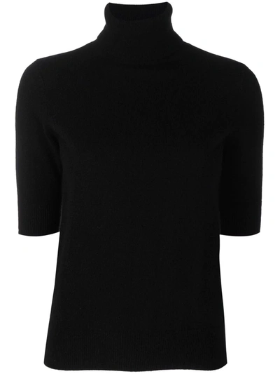 Majestic Cashmere Roll-neck Top In Black