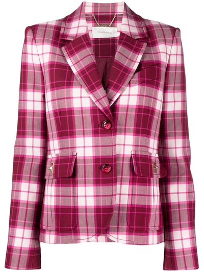 Zimmermann 格纹西装夹克 In Pink