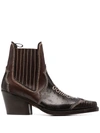 DSQUARED2 LEATHER ANKLE COWBOY BOOTS