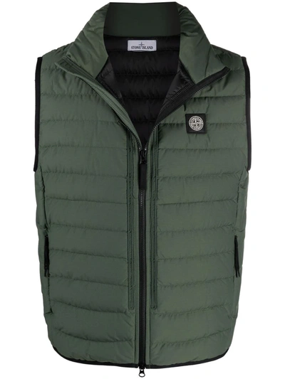 Stone Island Chest Logo-patch Gilet In Green