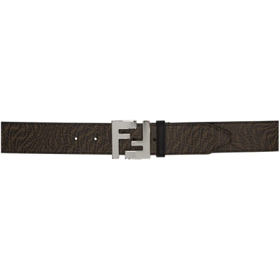 Fendi X Sarah Coleman Ff Vertigo Leather Belt In Brown