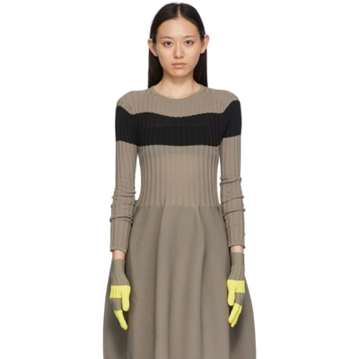 Cfcl Yellow & Taupe Fluted Gloves In Yellow/beige
