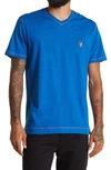 Robert Graham Damien Short Sleeve V-neck T-shirt In Cobalt