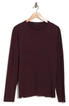 Robert Barakett Kentville Long Sleeve Crew Neck T-shirt In Deep Bordeaux