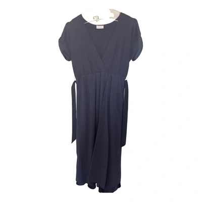 Pre-owned Brunello Cucinelli Silk Mid-length Dress In Blue