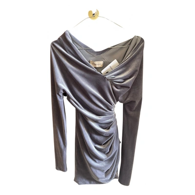 Pre-owned Alexandre Vauthier Velvet Mini Dress In Grey