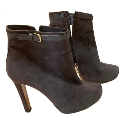 Pre-owned Max Mara Ankle Boots In Anthracite