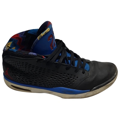 Pre-owned Jordan Leather Trainers In Blue