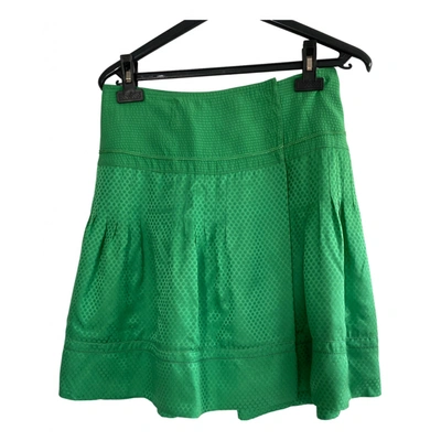 Pre-owned Essentiel Antwerp Silk Skirt In Green