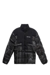 MARCELO BURLON COUNTY OF MILAN BLACK ASTRAL PUFFER JACKET,CMED031F21FAB002 1020