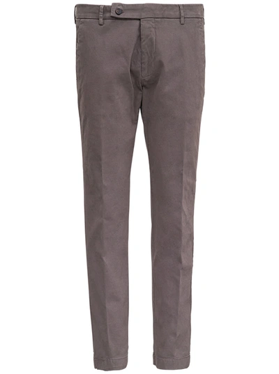 Berwich Grey Cotton Tailored Trousers