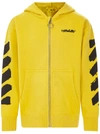 Off-white Yellow Cotton Hoodie With Logo Print In Yellow