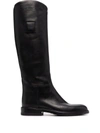 BUTTERO KNEE-LENGTH LEATHER BOOTS
