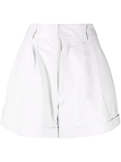 Manokhi Jett Leather Shorts In Weiss