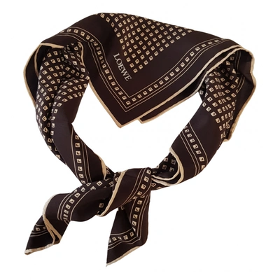 Pre-owned Loewe Silk Handkerchief In Brown