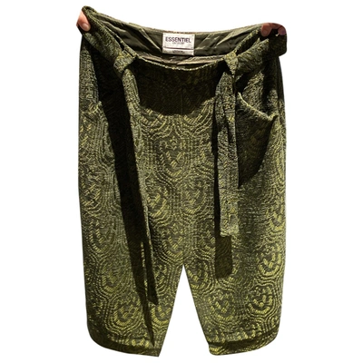 Pre-owned Essentiel Antwerp Tweed Mid-length Skirt In Green