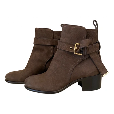 Pre-owned Louis Vuitton Ankle Boots In Brown