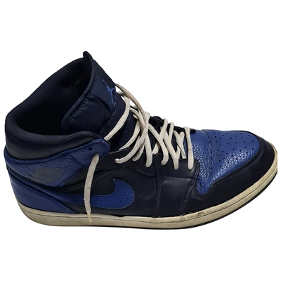 Pre-owned Jordan 1 Leather Trainers In Blue